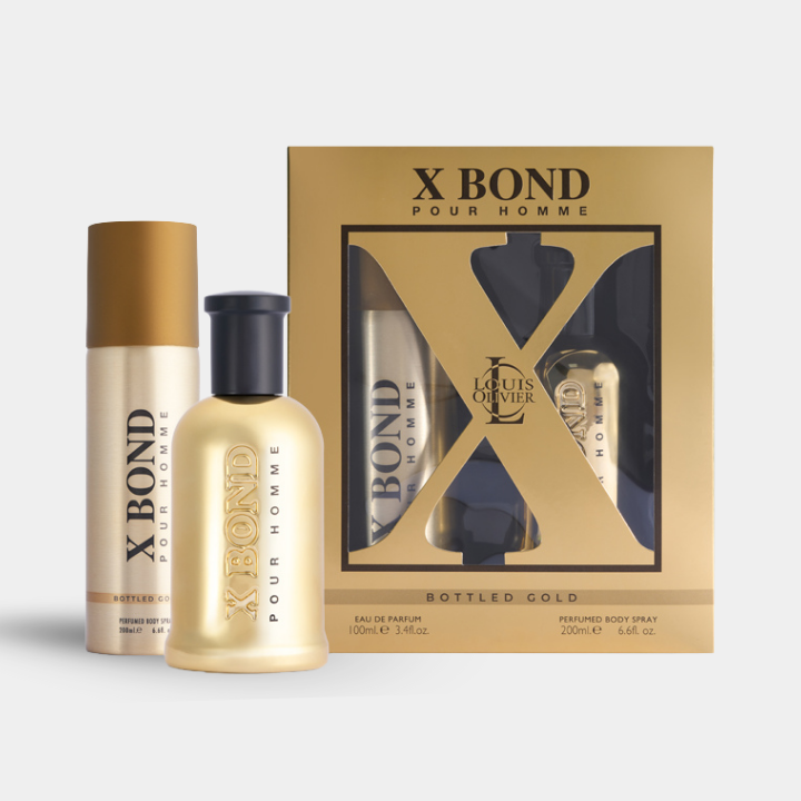 X Bond Pour Homme perfume Bottled Gold Gift set - House of Perfume India