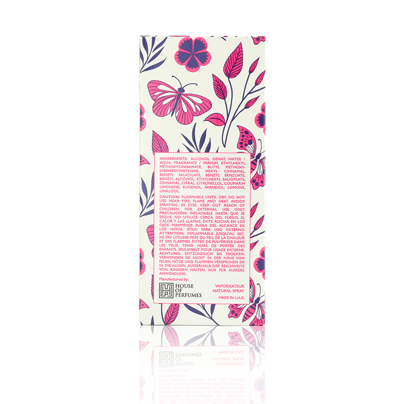 Blossom Product packaging with floral design and text on a white background. House Of Perfumes India