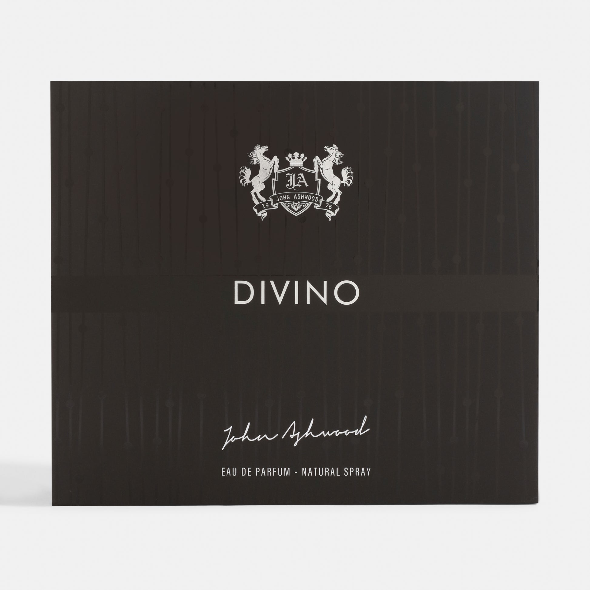 Black box with 'DIVINO' branding and John Ashwood signature on a white background