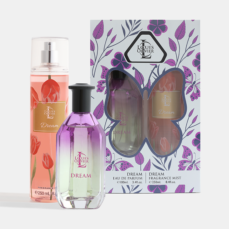 Louis Olivier perfume set with bottles and packaging on a white background Dream-Gift-Set House of perfumes India