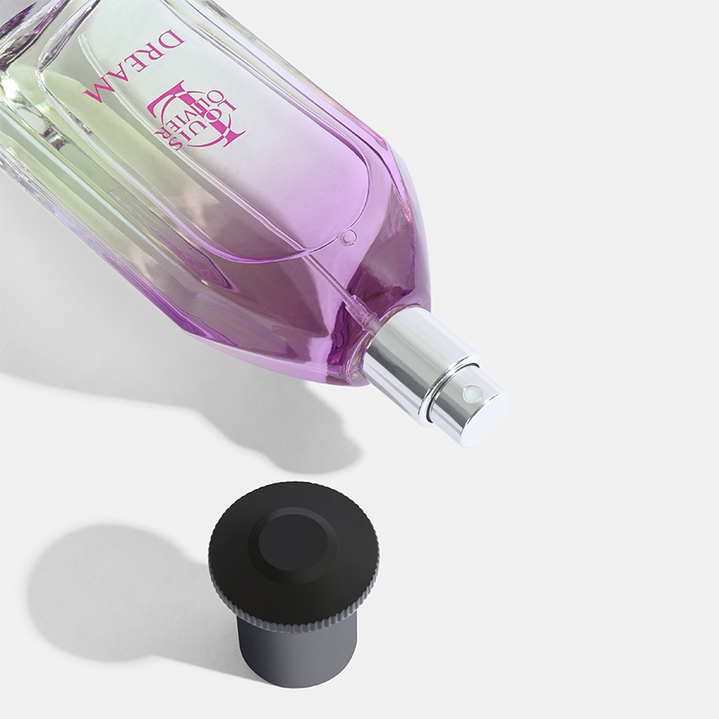 Purple perfume bottle with cap on a light gray background Dream-Gift-Set House of perfumes India