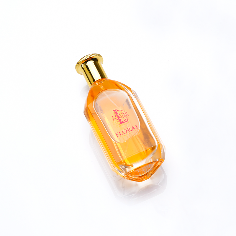 Louis Olivier floral Perfume bottle labeled 'Floral' with a gold cap on a white background