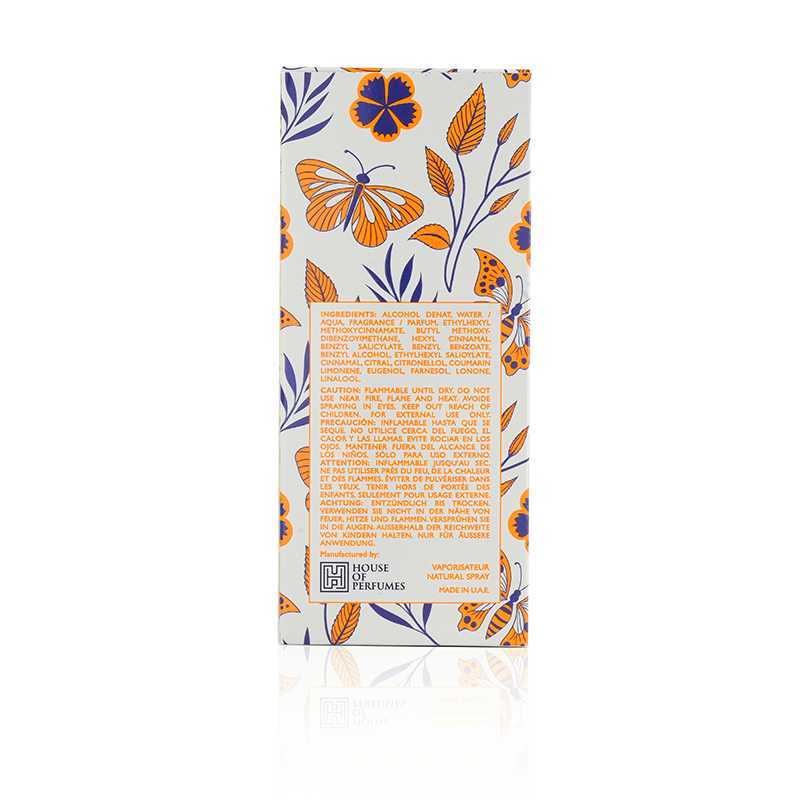 LO Fruity Perfume packaging with floral design and text on a white background