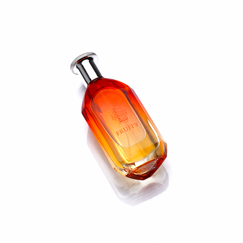 LO Fruity Orange perfume bottle labeled 'Fruity' on a white background